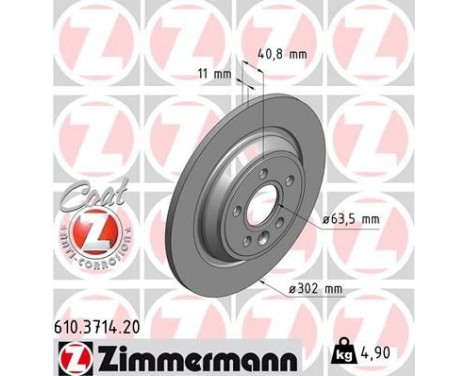 Brake Disc COAT Z 610.3714.20 Zimmermann, Image 2