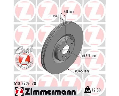 Brake Disc COAT Z 610.3726.20 Zimmermann