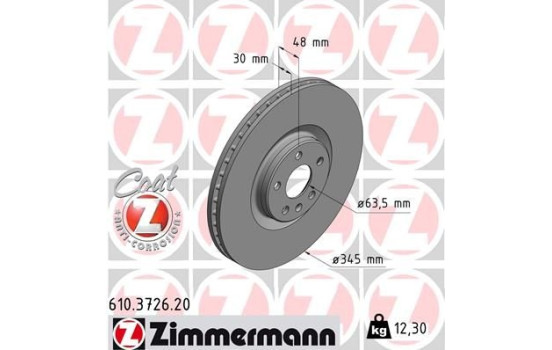 Brake Disc COAT Z 610.3726.20 Zimmermann