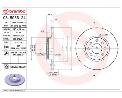 Brake Disc COATED DISC LINE 08.5086.21 Brembo, Image 3
