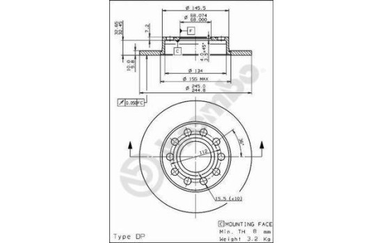 Brake Disc COATED DISC LINE 08.9136.11 Brembo, Image 3