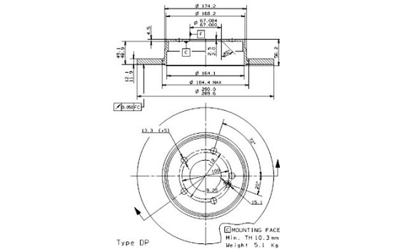 Brake Disc COATED DISC LINE 08.9175.11 Brembo, Image 2