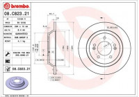 Brake Disc COATED DISC LINE 08.C823.21 Brembo