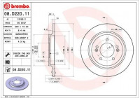 Brake Disc COATED DISC LINE 08.D220.11 Brembo