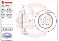 Brake Disc COATED DISC LINE 08.D418.11 Brembo