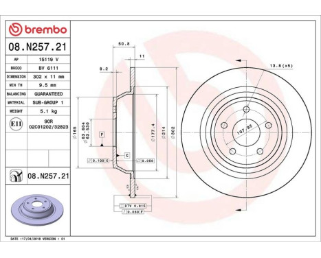 Brake Disc COATED DISC LINE 08.N257.21 Brembo, Image 3