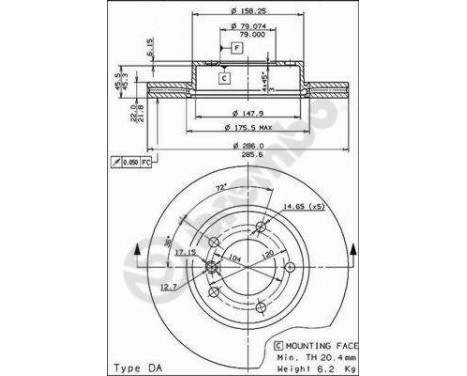 Brake Disc COATED DISC LINE 09.5390.31 Brembo, Image 2