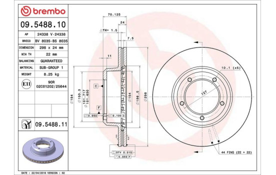 Brake Disc COATED DISC LINE 09.5488.11 Brembo, Image 3