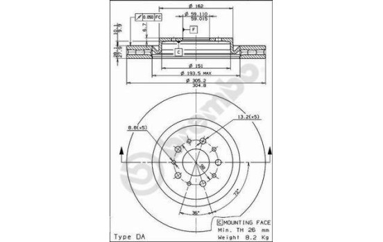 Brake Disc COATED DISC LINE 09.6843.21 Brembo, Image 2