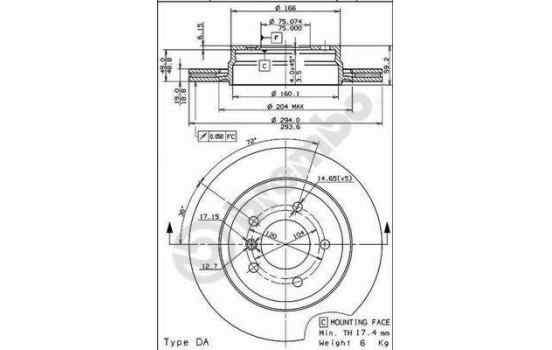 Brake Disc COATED DISC LINE 09.7702.11 Brembo, Image 2