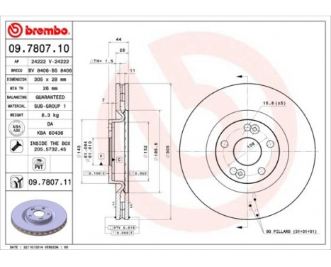 Brake Disc COATED DISC LINE 09.7807.11 Brembo, Image 2