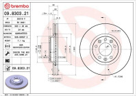 Brake Disc COATED DISC LINE 09.8303.21 Brembo