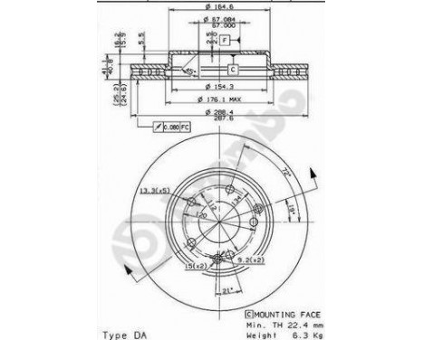 Brake Disc COATED DISC LINE 09.8411.11 Brembo, Image 2