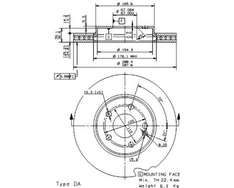 Brake Disc COATED DISC LINE 09.8681.11 Brembo, Image 2