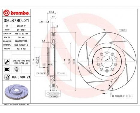 Brake Disc COATED DISC LINE 09.8780.21 Brembo, Image 2