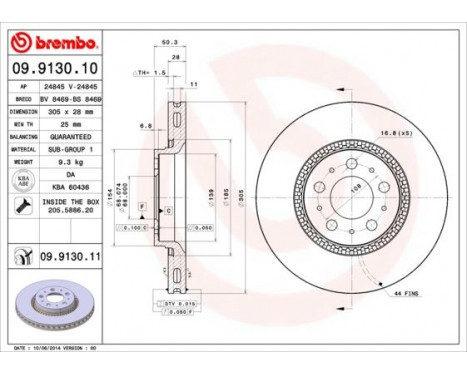 Brake Disc COATED DISC LINE 09.9130.11 Brembo, Image 2