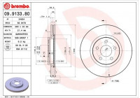 Brake Disc COATED DISC LINE 09.9133.81 Brembo