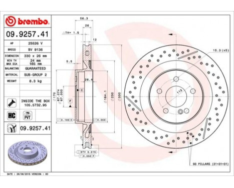 Brake Disc COATED DISC LINE 09.9257.41 Brembo, Image 2