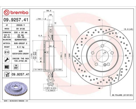Brake Disc COATED DISC LINE 09.9257.41 Brembo, Image 2