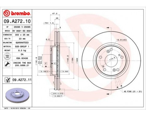 Brake Disc COATED DISC LINE 09.A272.11 Brembo, Image 2