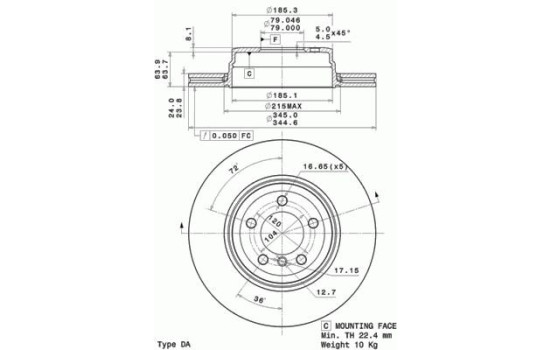 Brake Disc COATED DISC LINE 09.A712.11 Brembo, Image 2