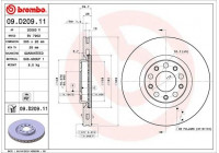 Brake Disc COATED DISC LINE 09.D209.11 Brembo