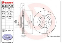 Brake Disc COATED DISC LINE 09.D307.11 Brembo