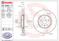 Brake Disc COATED DISC LINE 09.D392.11 Brembo