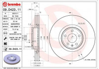 Brake Disc COATED DISC LINE 09.D423.11 Brembo