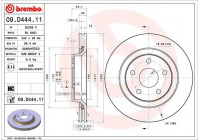 Brake Disc COATED DISC LINE 09.D444.11 Brembo