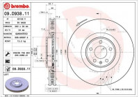 Brake Disc COATED DISC LINE 09.D938.11 Brembo