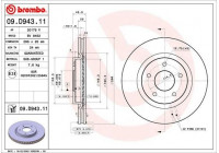 Brake Disc COATED DISC LINE 09.D943.11 Brembo