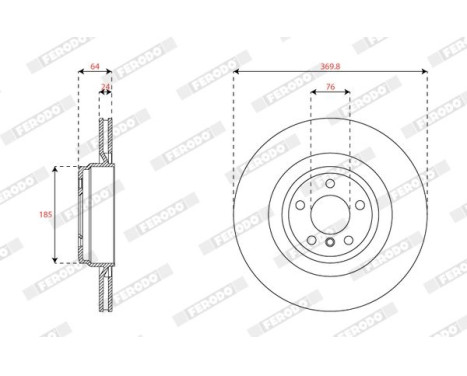 Brake disc DDF2036C-1 Ferodo, Image 2