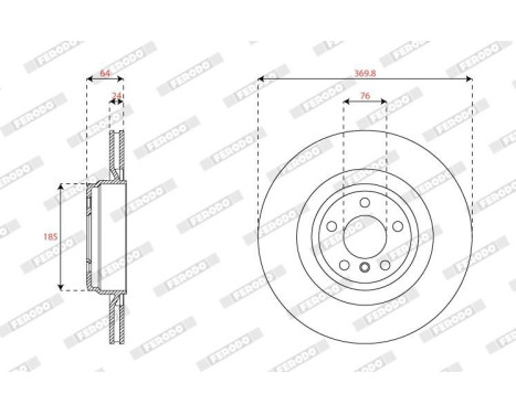 Brake disc DDF2036C-1 Ferodo, Image 2