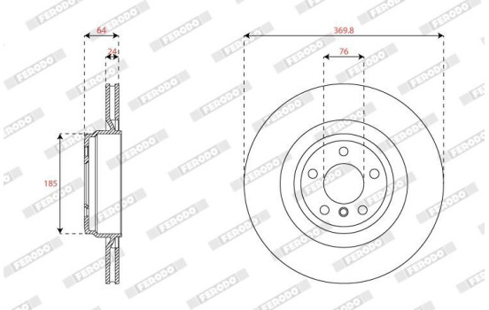 Brake disc DDF2036C-1 Ferodo, Image 2