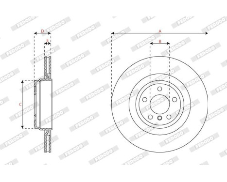 Brake disc DDF2036C-1 Ferodo, Image 3