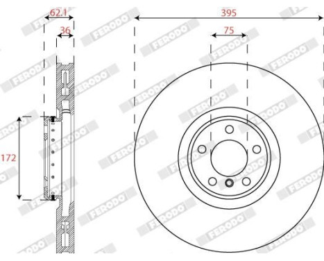 Brake disc DDF2041LVC-1 Ferodo, Image 2