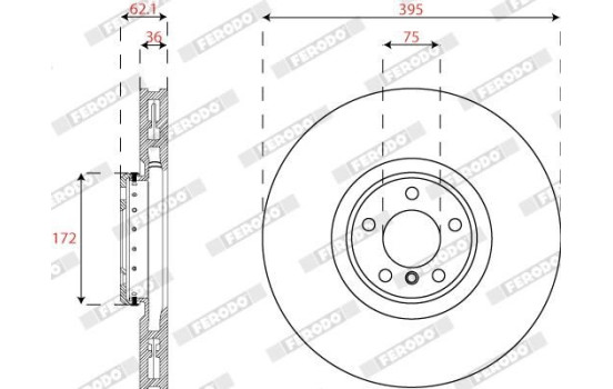 Brake disc DDF2041LVC-1 Ferodo, Image 2