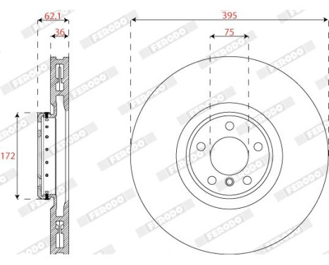 Brake disc DDF2041RVC-1 Ferodo, Image 2