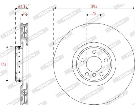 Brake disc DDF2041RVC-1 Ferodo, Image 2