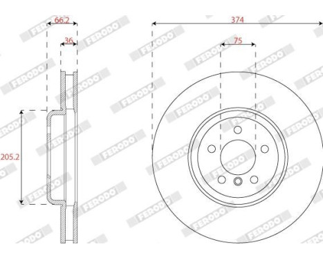 Brake disc DDF2042LC-1 Ferodo, Image 2