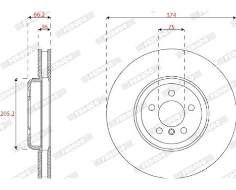 Brake disc DDF2042RC-1 Ferodo, Image 2