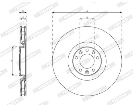 Brake disc DDF2211C-1 Ferodo, Image 2