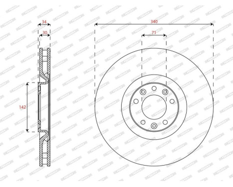 Brake disc DDF2211C-1 Ferodo