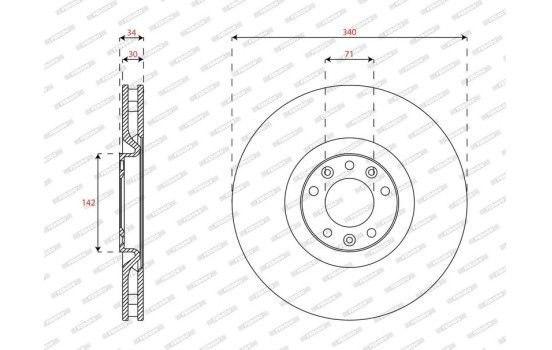 Brake disc DDF2211C-1 Ferodo