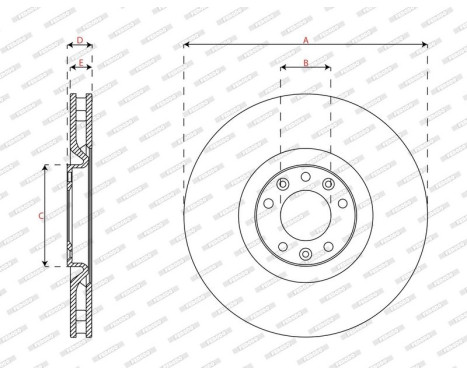 Brake disc DDF2211C-1 Ferodo, Image 2