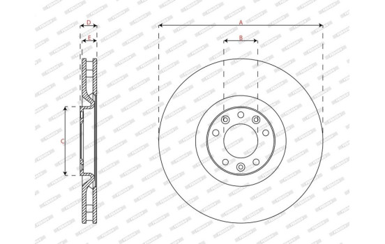 Brake disc DDF2211C-1 Ferodo, Image 2