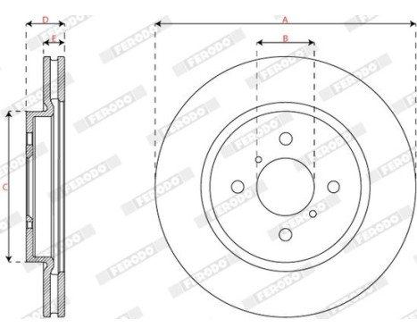 Brake disc DDF2376C Ferodo, Image 2