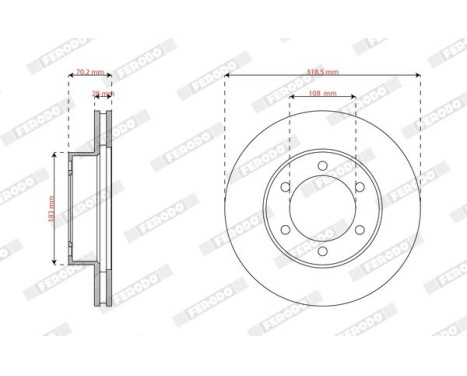 Brake disc DDF2435 Ferodo, Image 2