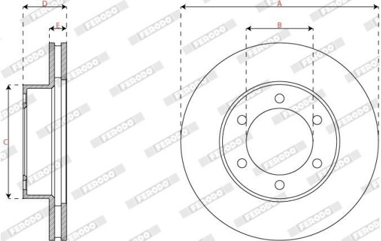 Brake disc DDF2435 Ferodo, Image 3